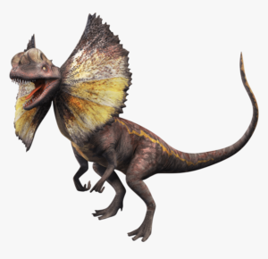 a fictional dilophosaurus